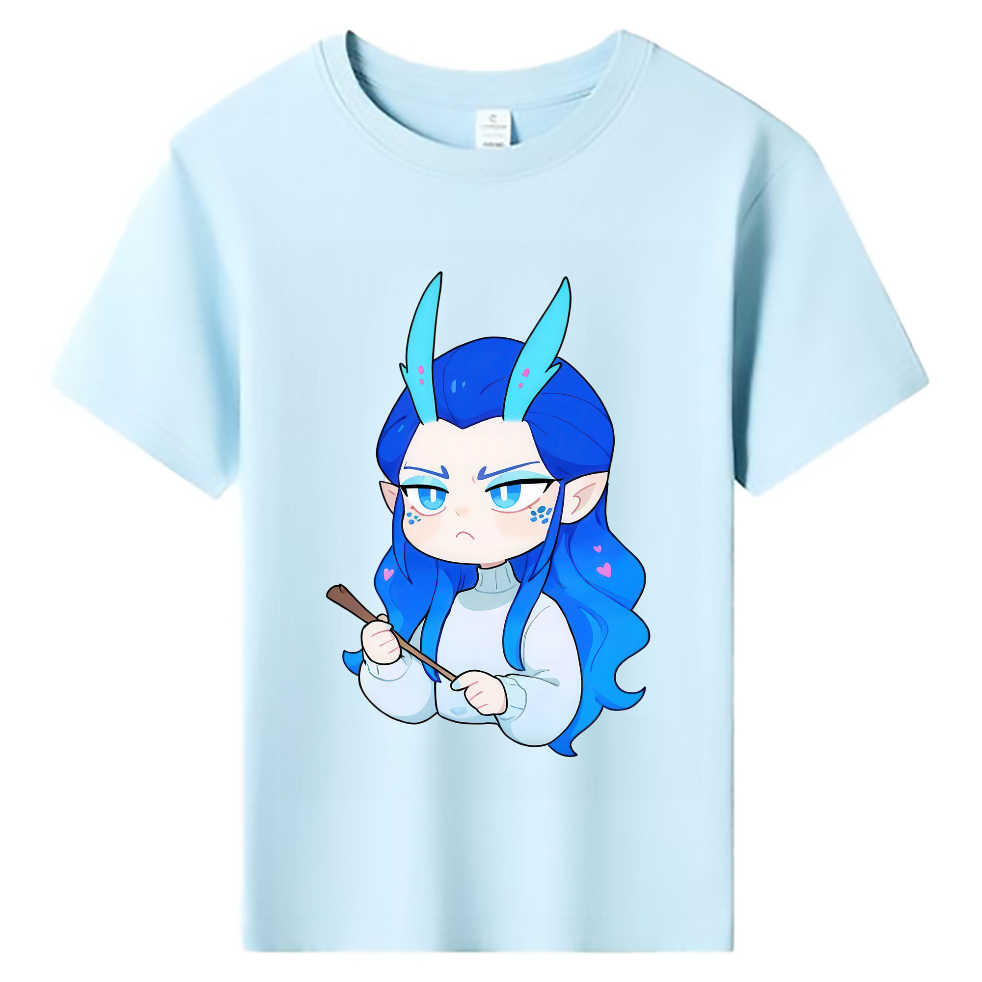 （画像用） Ne Zha 2 ナタ 魔童の大暴れ 綿100％キッズTシャツ（フロントプリント）